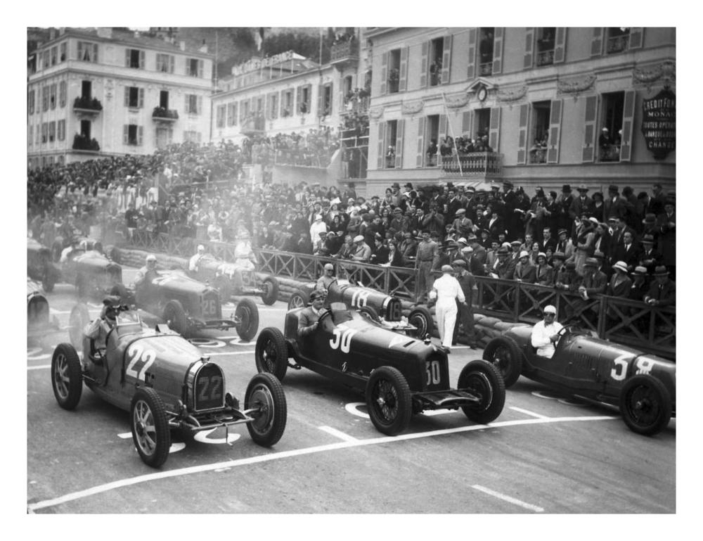 Le depart du Grand Prix de Monaco 1932-Paper Art-26"x20"