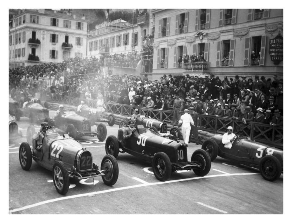 Le depart du Grand Prix de Monaco 1932-Paper Art-34"x26"
