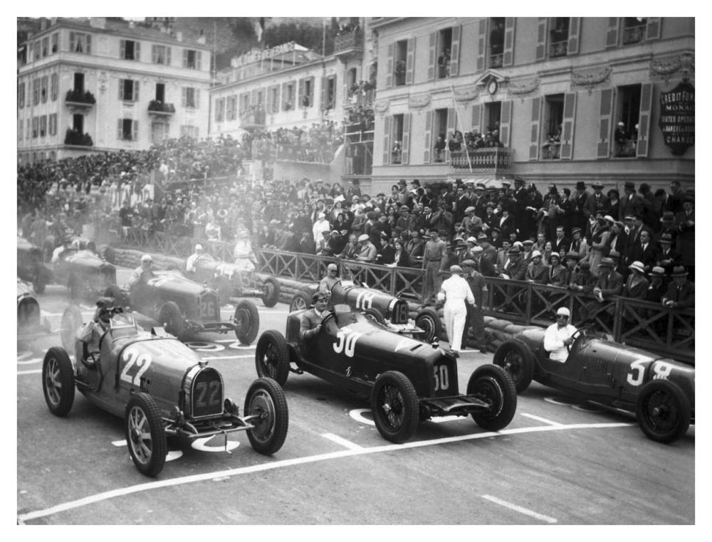 Le depart du Grand Prix de Monaco 1932-Paper Art-42"x32"