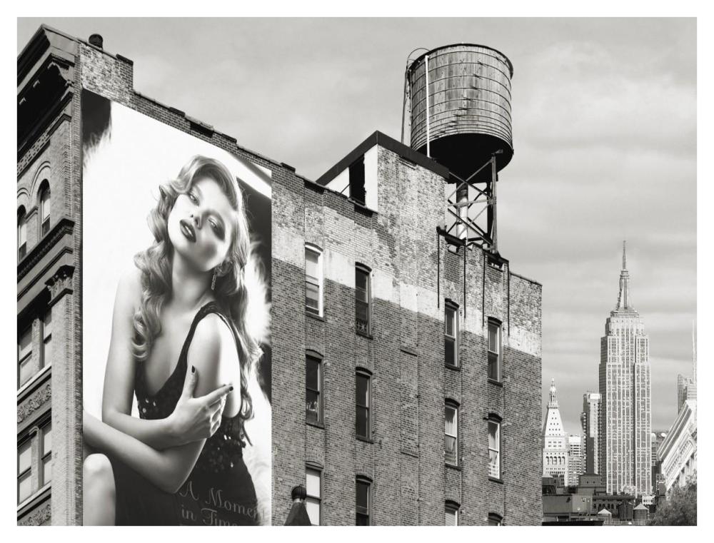 Billboards in Manhattan Number 1-Paper Art-42"x32"