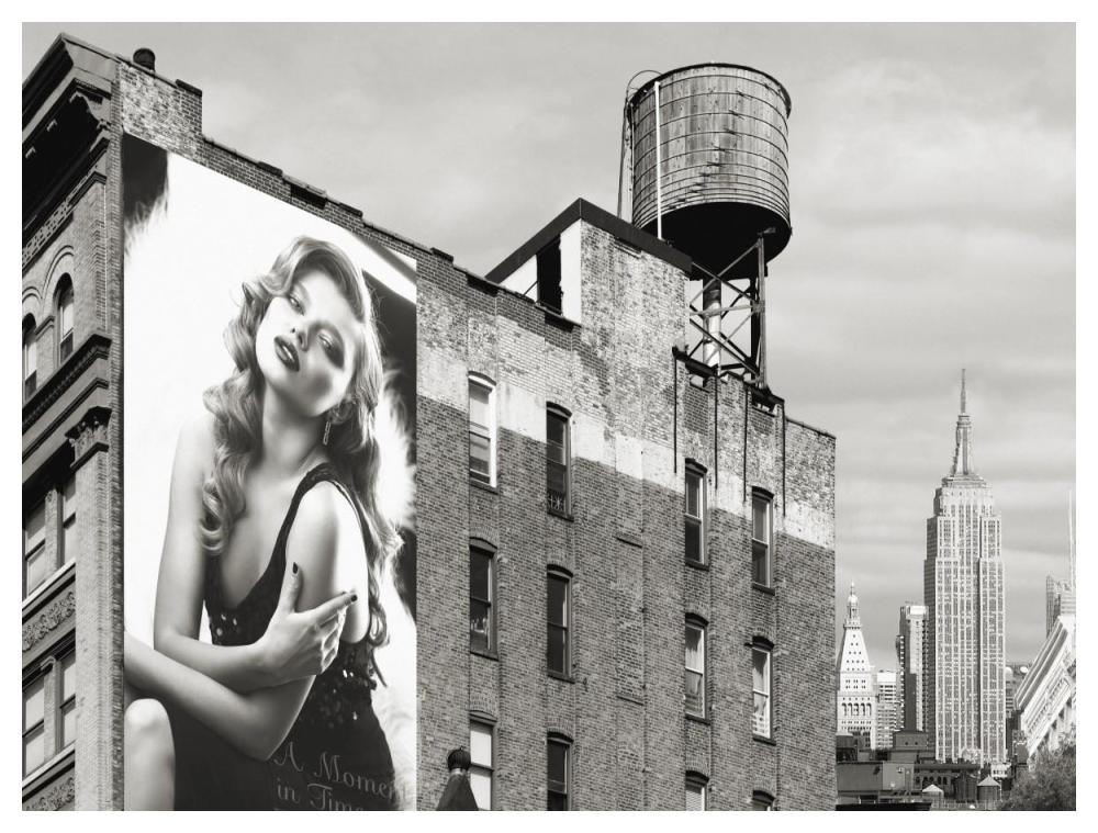 Billboards in Manhattan Number 1-Paper Art-50"x38"