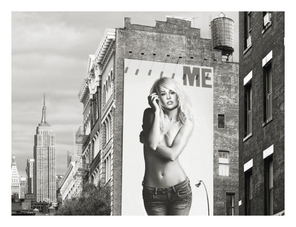 Billboards in Manhattan Number 2-Paper Art-26"x20"