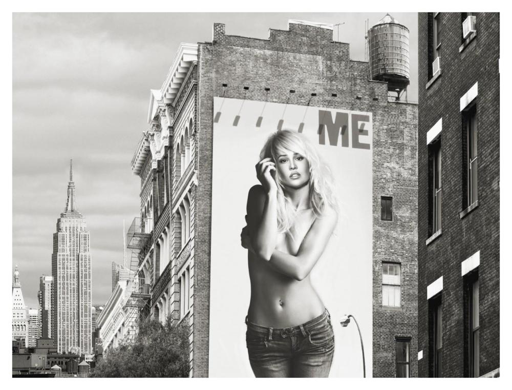Billboards in Manhattan Number 2-Paper Art-42"x32"