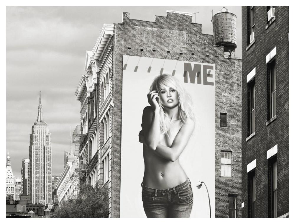 Billboards in Manhattan Number 2-Paper Art-50"x38"