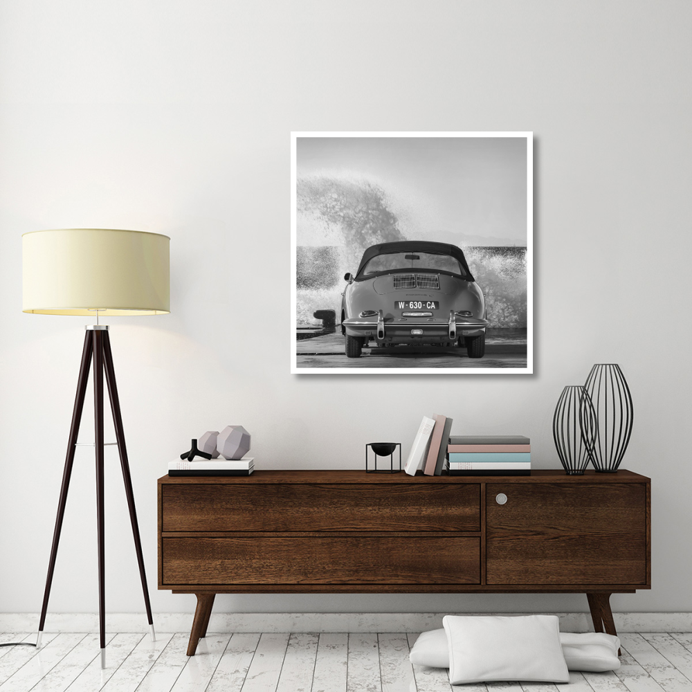 Ocean Waves Breaking on Vintage Beauties (BW detail 1)-Paper Art-42&quotx42"
