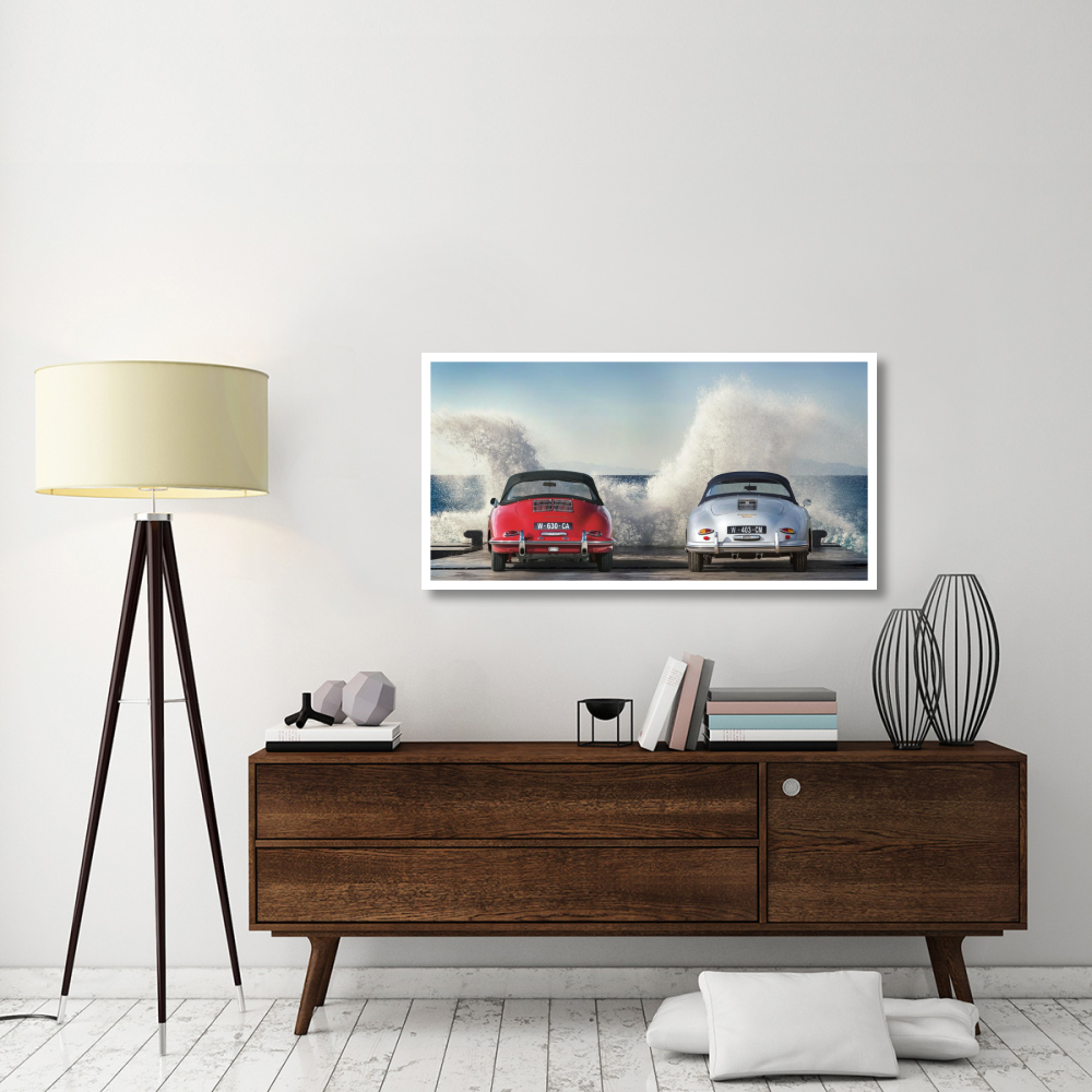 Ocean Waves Breaking on Vintage Beauties-Paper Art-50&quotx26"