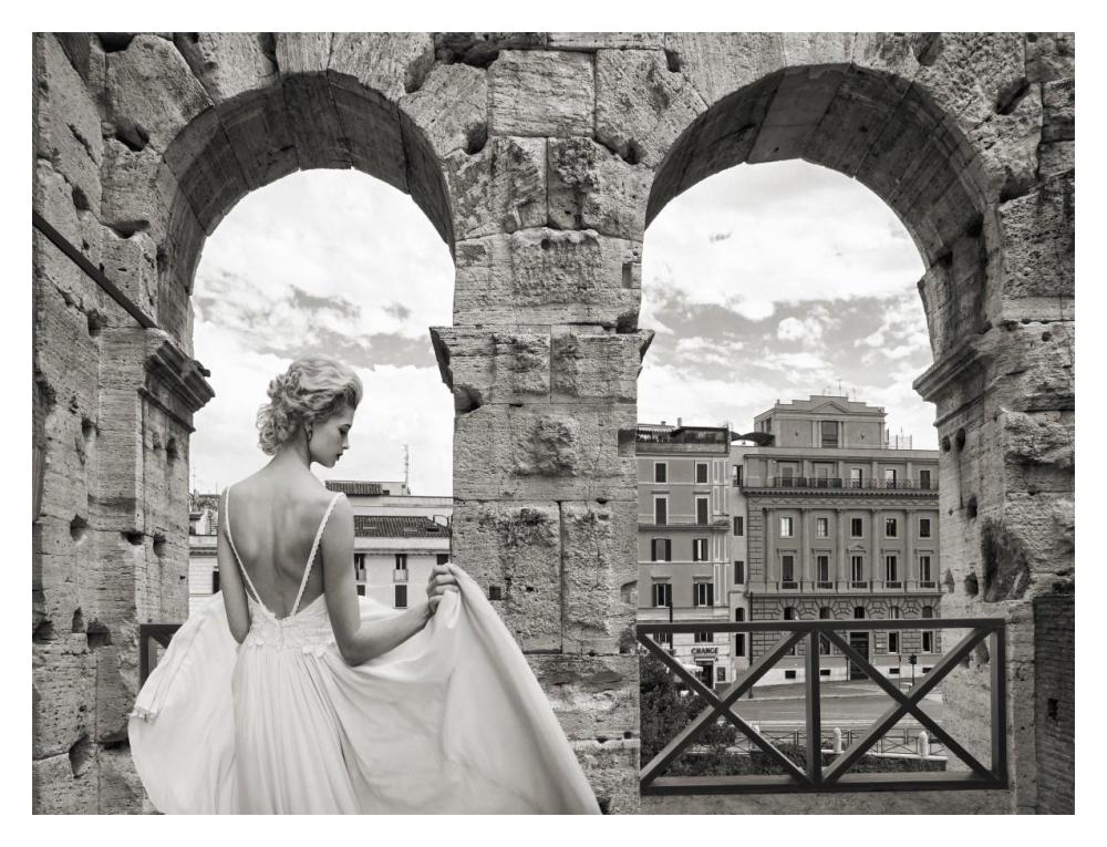 From the Colosseum, Rome-Paper Art-18"x14"