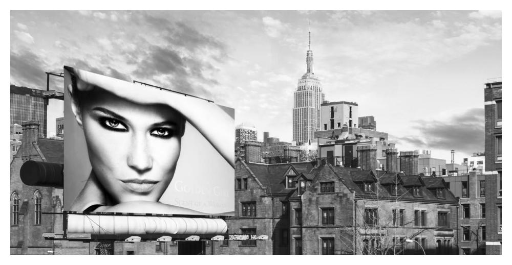 A Billboard in Manhattan-Paper Art-50"x26"