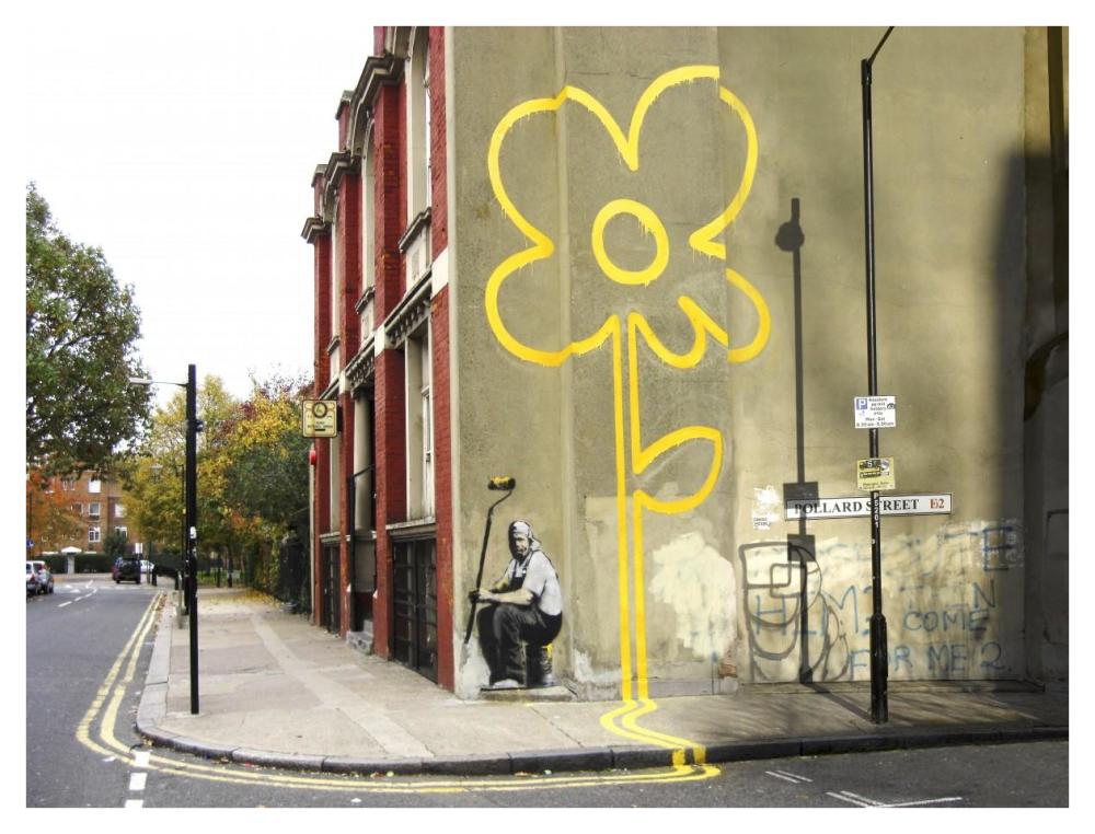 Pollard Street, London (graffiti attributed to Banksy)-Paper Art-42"x32"