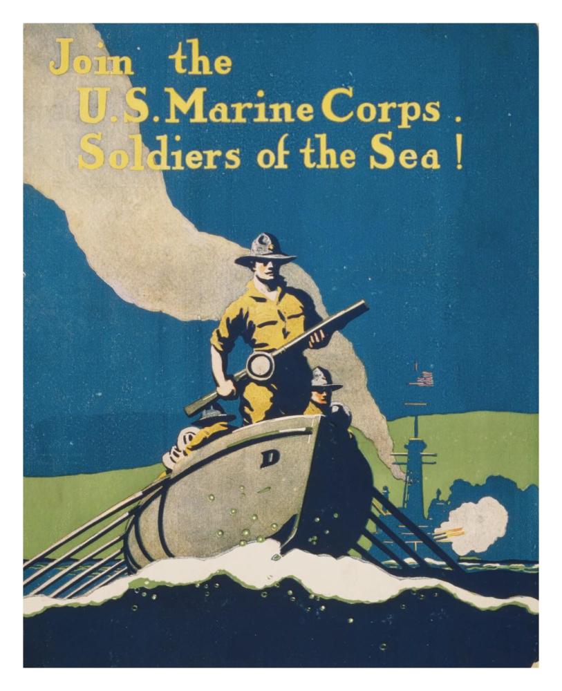 Join the U.S. Marine Corps Soldiers of the Sea!, 1914/1918-Paper Art-24"x30"