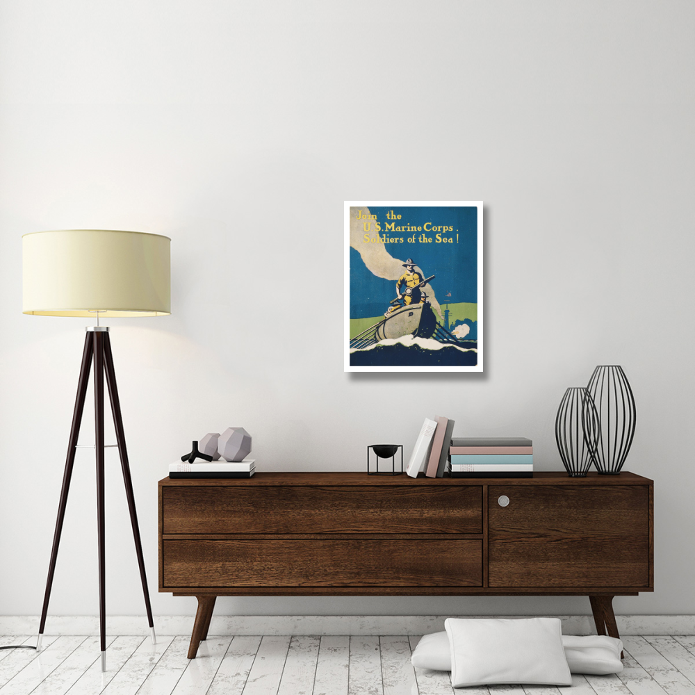 Join the U.S. Marine Corps Soldiers of the Sea, 1914/1918-Paper Art-24&quotx30"