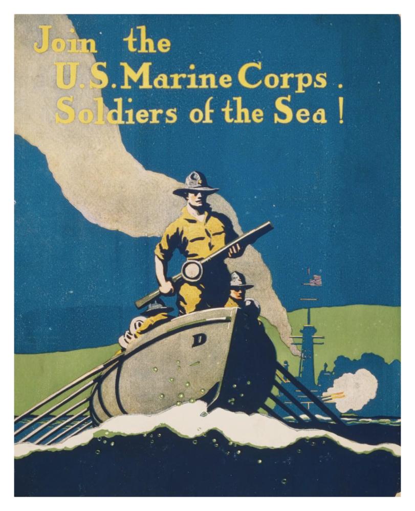 Join the U.S. Marine Corps Soldiers of the Sea!, 1914/1918-Paper Art-30"x37"