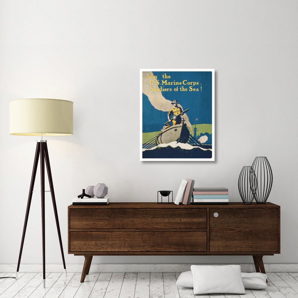 Join the U.S. Marine Corps Soldiers of the Sea, 1914/1918-Paper Art-30&quotx37"