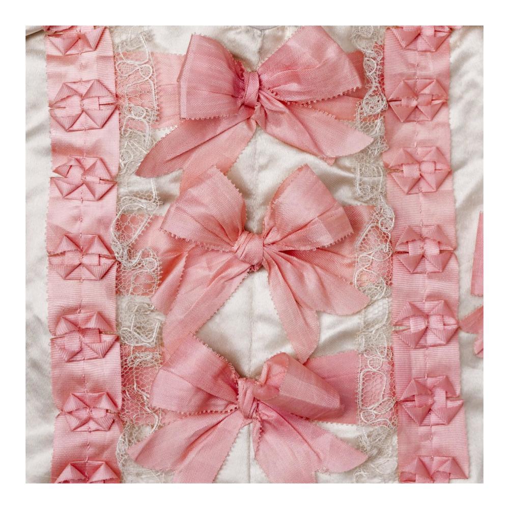 Detail of pink ribbon work on a child's silk shirt, ca. 1775-Paper Art-20"x20"