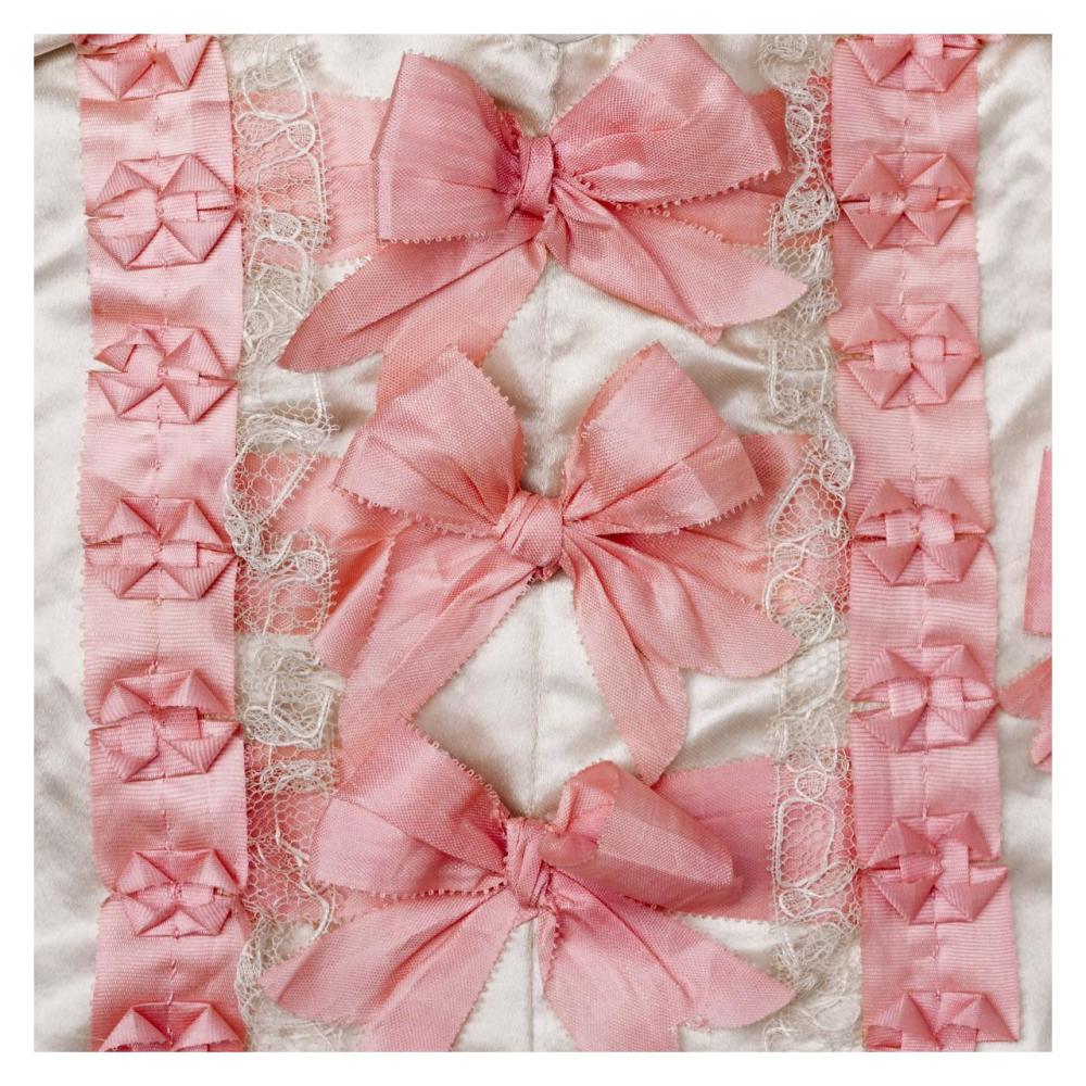 Detail of pink ribbon work on a child's silk shirt, ca. 1775-Paper Art-32"x32"