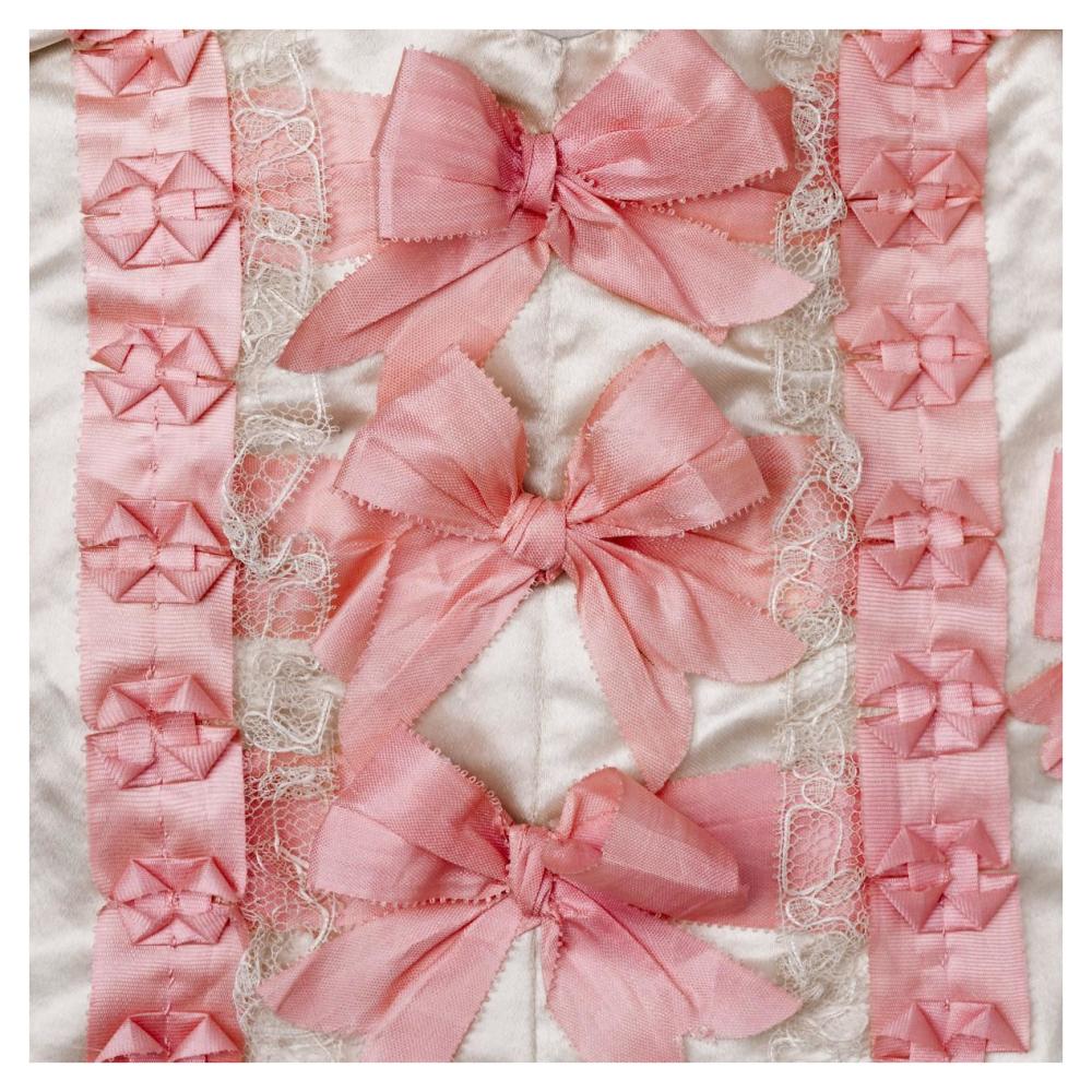 Detail of pink ribbon work on a child's silk shirt, ca. 1775-Paper Art-38"x38"