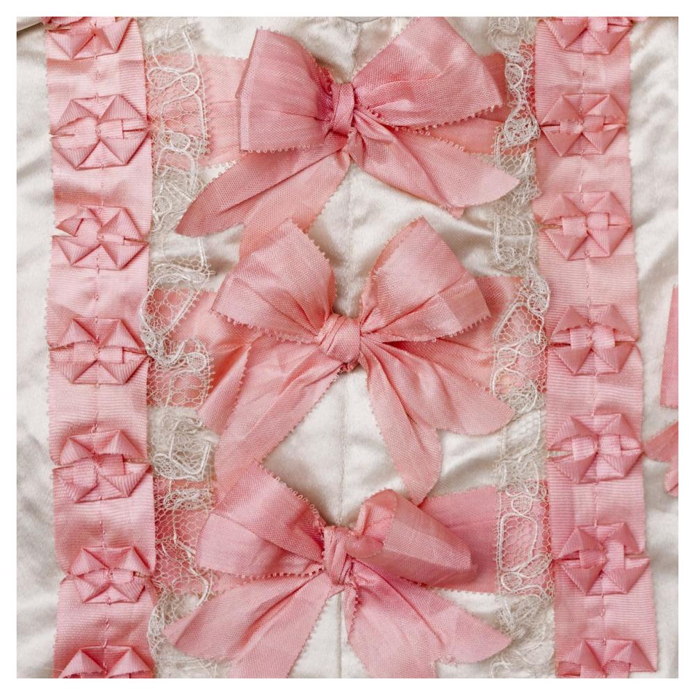 Detail of pink ribbon work on a child's silk shirt, ca. 1775-Paper Art-42"x42"