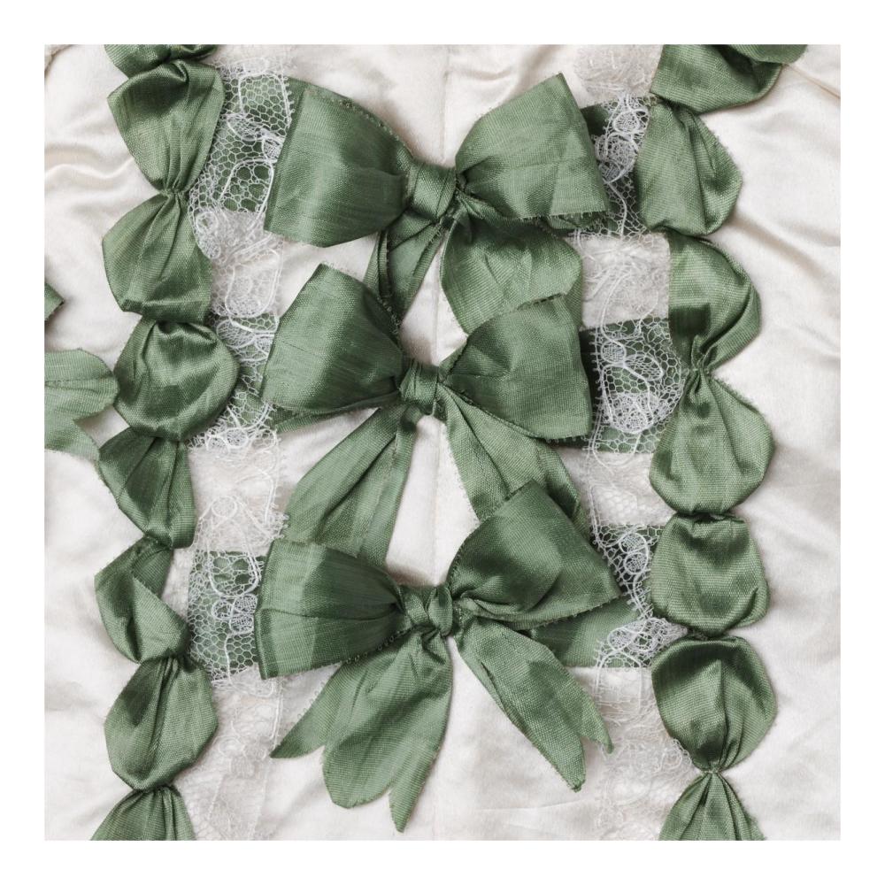 Detail of green ribbon work on a child's silk shirt, ca. 1775-Paper Art-20"x20"