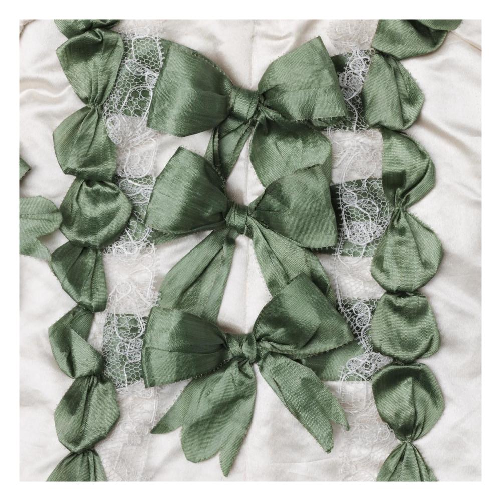 Detail of green ribbon work on a child's silk shirt, ca. 1775-Paper Art-26"x26"