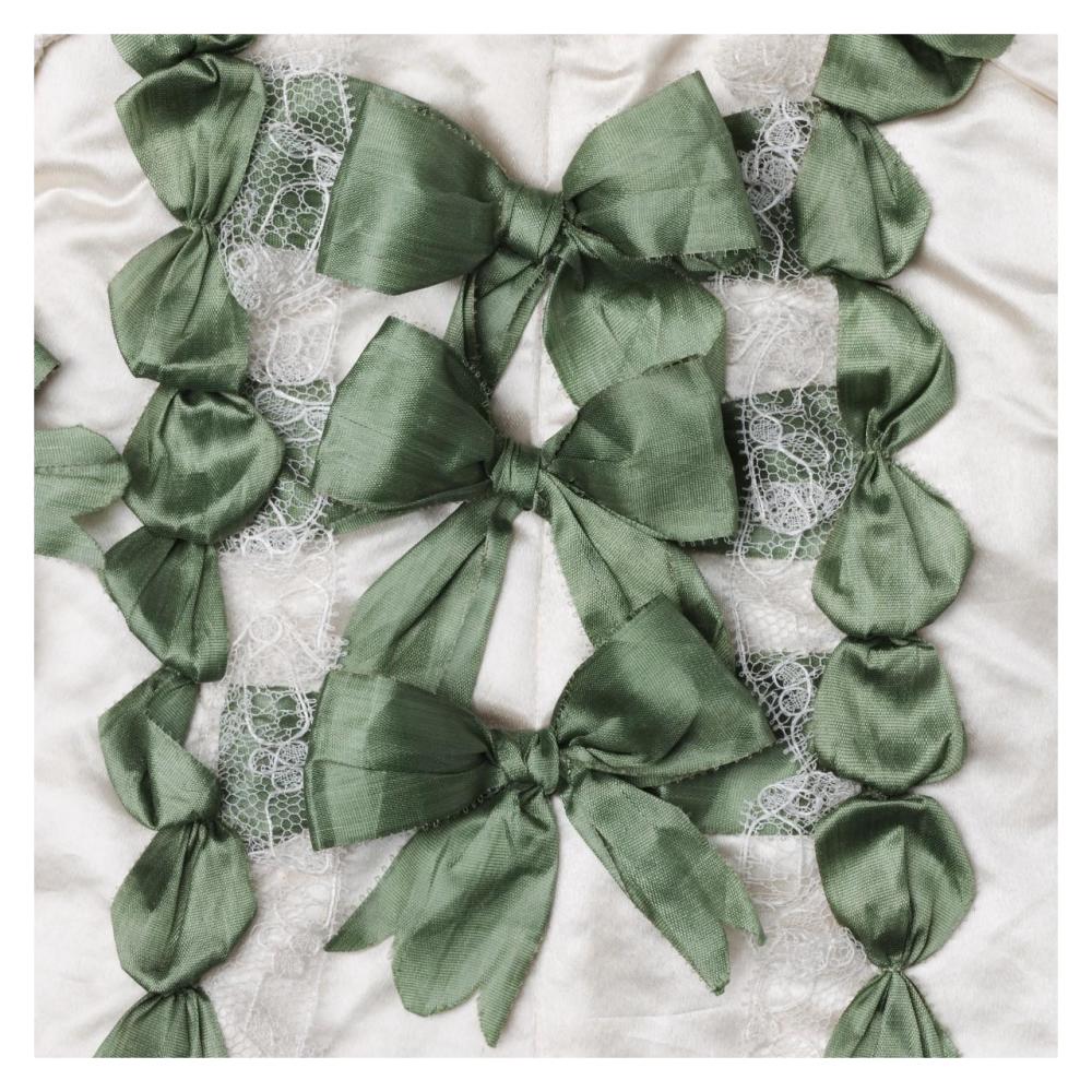 Detail of green ribbon work on a child's silk shirt, ca. 1775-Paper Art-32"x32"