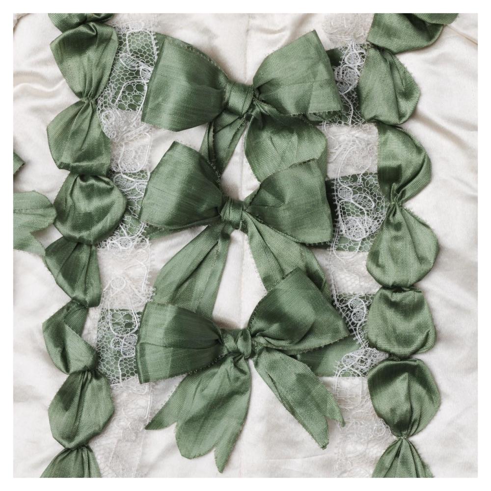 Detail of green ribbon work on a child's silk shirt, ca. 1775-Paper Art-38"x38"