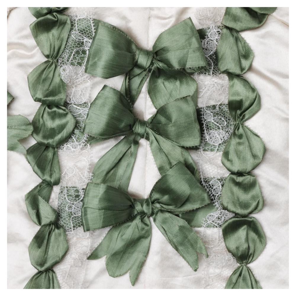 Detail of green ribbon work on a child's silk shirt, ca. 1775-Paper Art-42"x42"