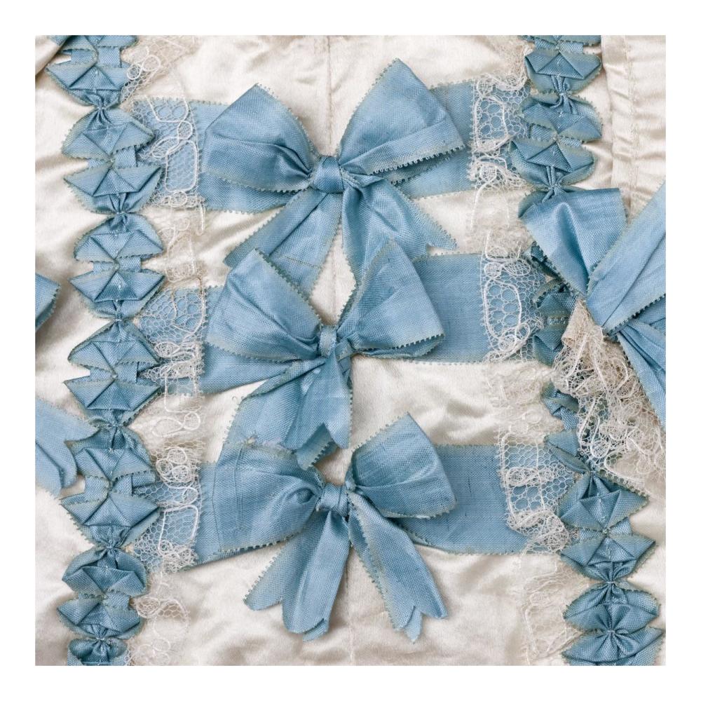 Detail of blue ribbon work on a child's silk shirt, ca. 1775-Paper Art-20"x20"