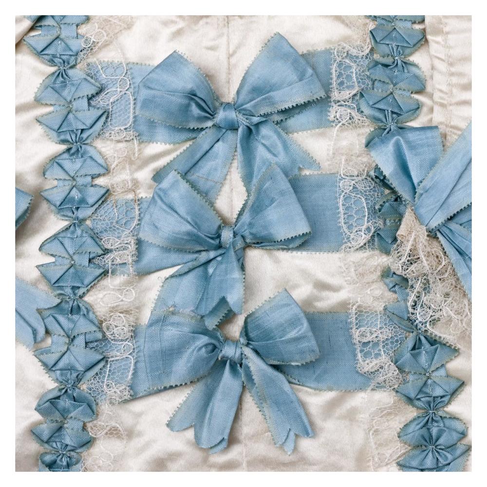 Detail of blue ribbon work on a child's silk shirt, ca. 1775-Paper Art-32"x32"