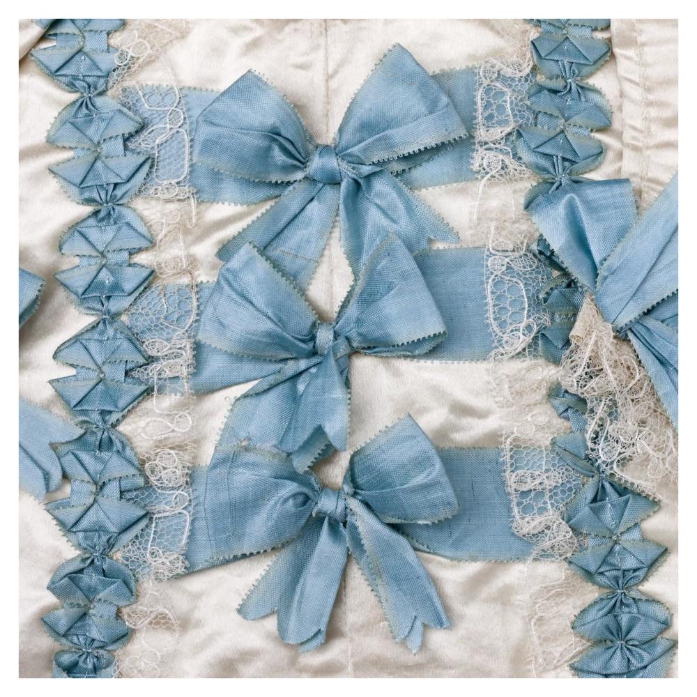 Detail of blue ribbon work on a child's silk shirt, ca. 1775-Paper Art-38"x38"