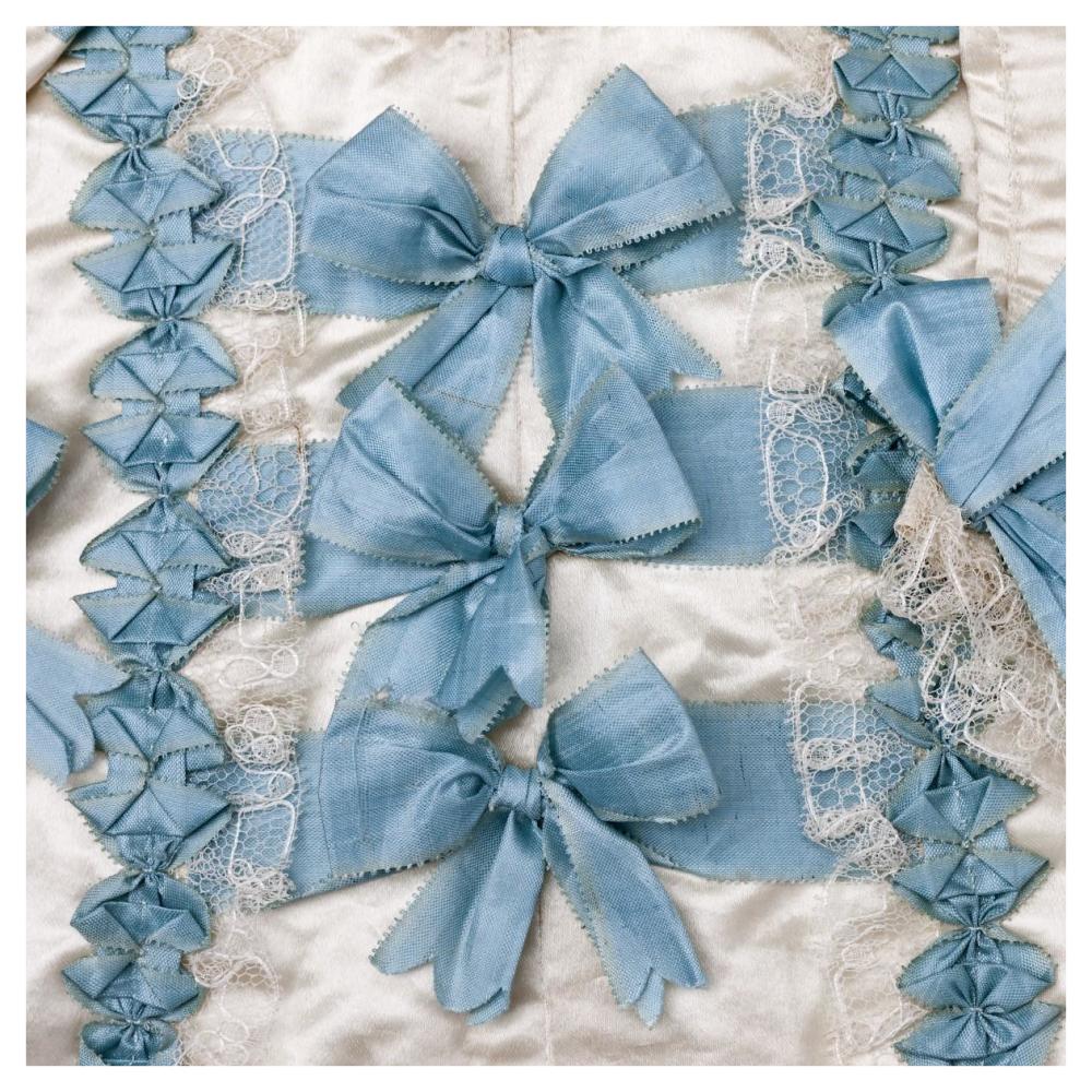Detail of blue ribbon work on a child's silk shirt, ca. 1775-Paper Art-42"x42"