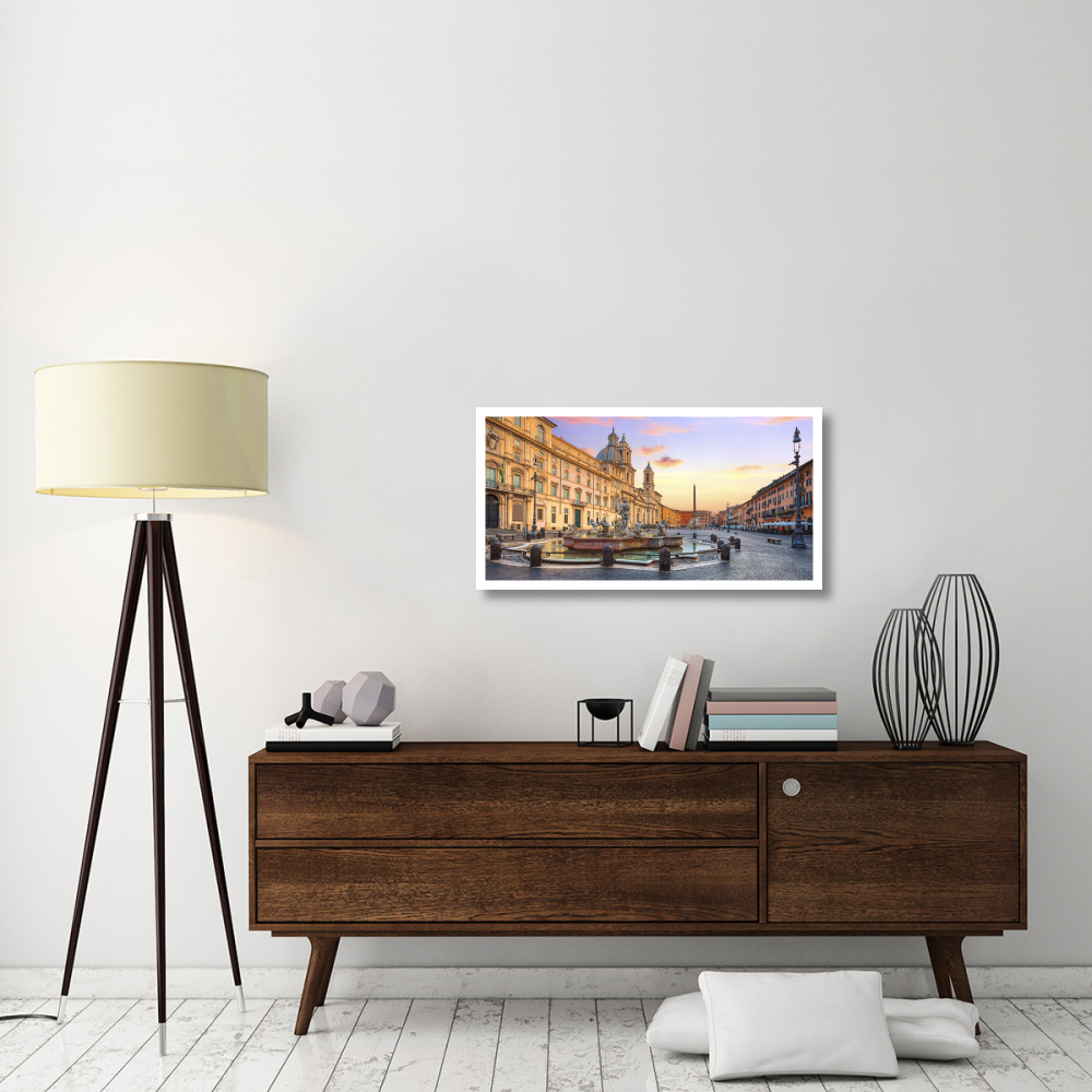Piazza Navona, Roma-Paper Art-38&quotx20"