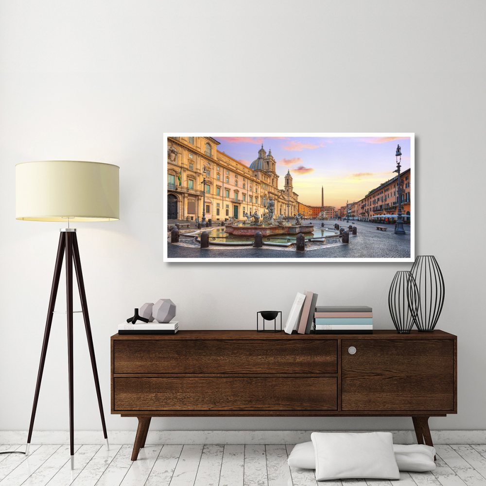 Piazza Navona, Roma-Paper Art-62&quotx32"