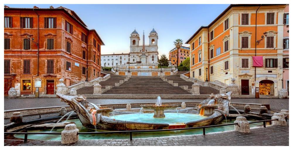 Piazza di Spagna, Roma-Paper Art-74"x38"