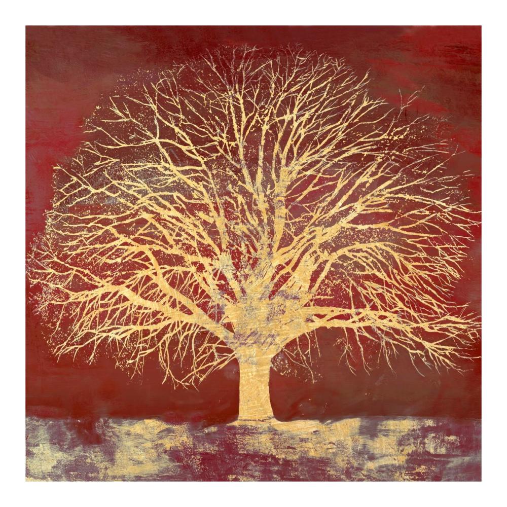 Crimson Oak-Paper Art-20"x20"