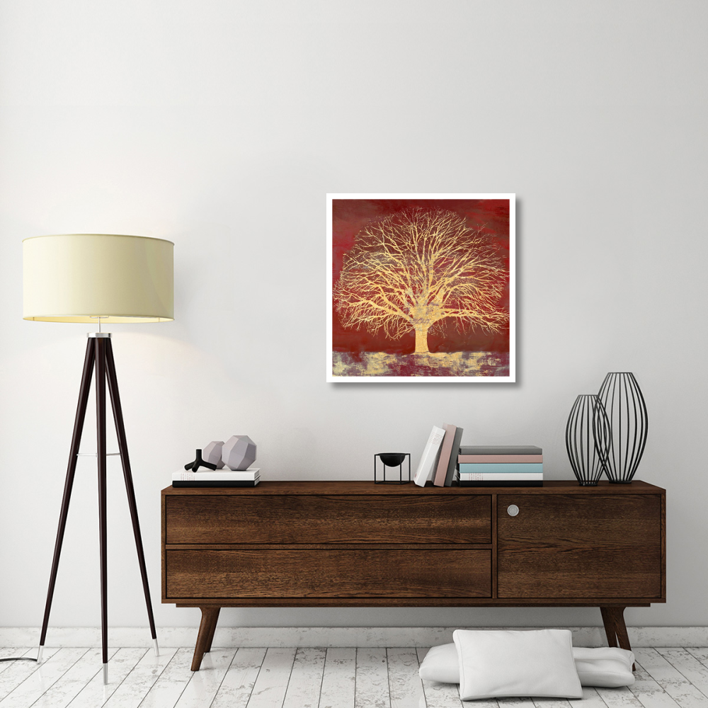 Crimson Oak-Paper Art-32&quotx32"