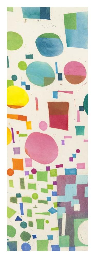 Multicolor Pattern IV-Paper Art-14"x38"