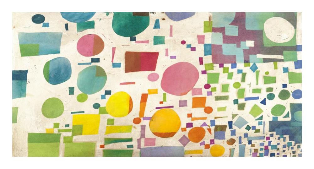 Multicolor Pattern I-Paper Art-26"x14"
