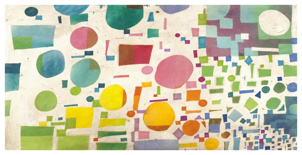 Multicolor Pattern I-Paper Art-62"x32"