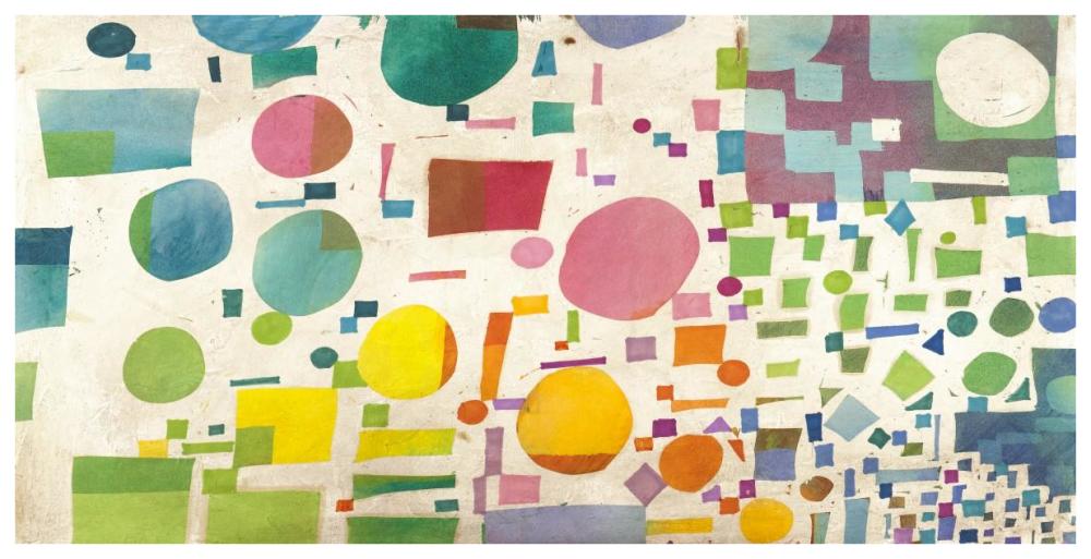 Multicolor Pattern I-Paper Art-74"x38"