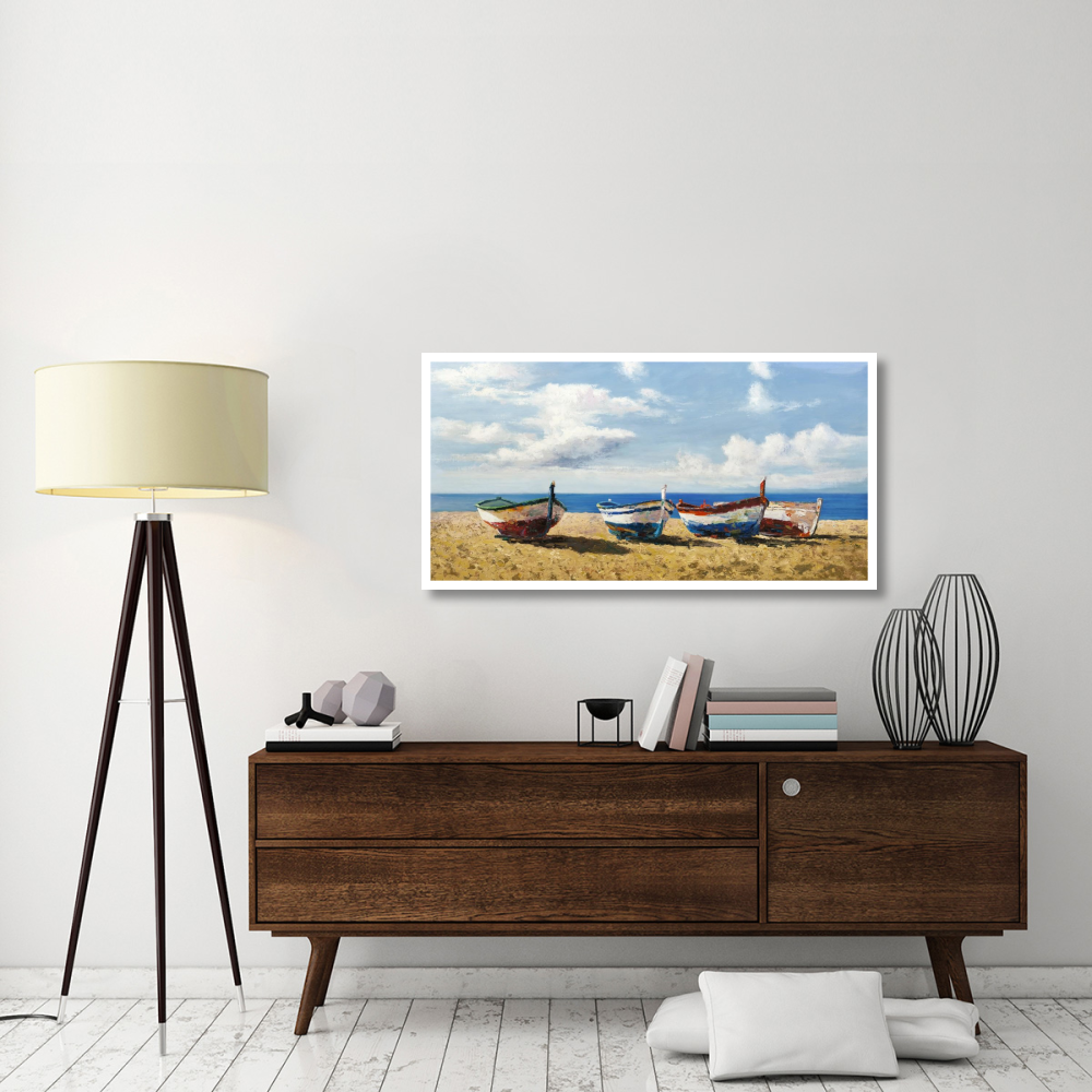 Boats on the Beach-Paper Art-50&quotx26"