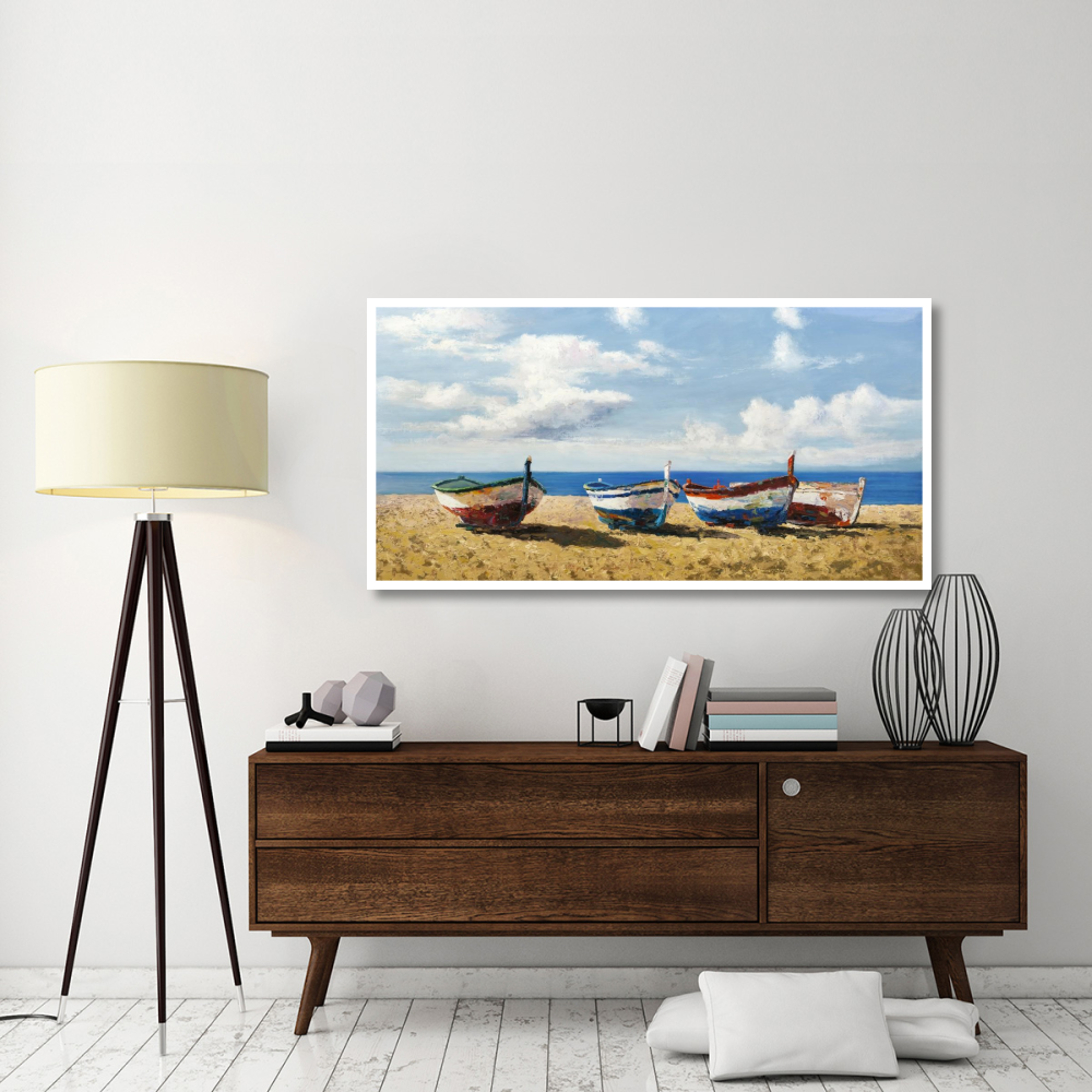Boats on the Beach-Paper Art-62&quotx32"
