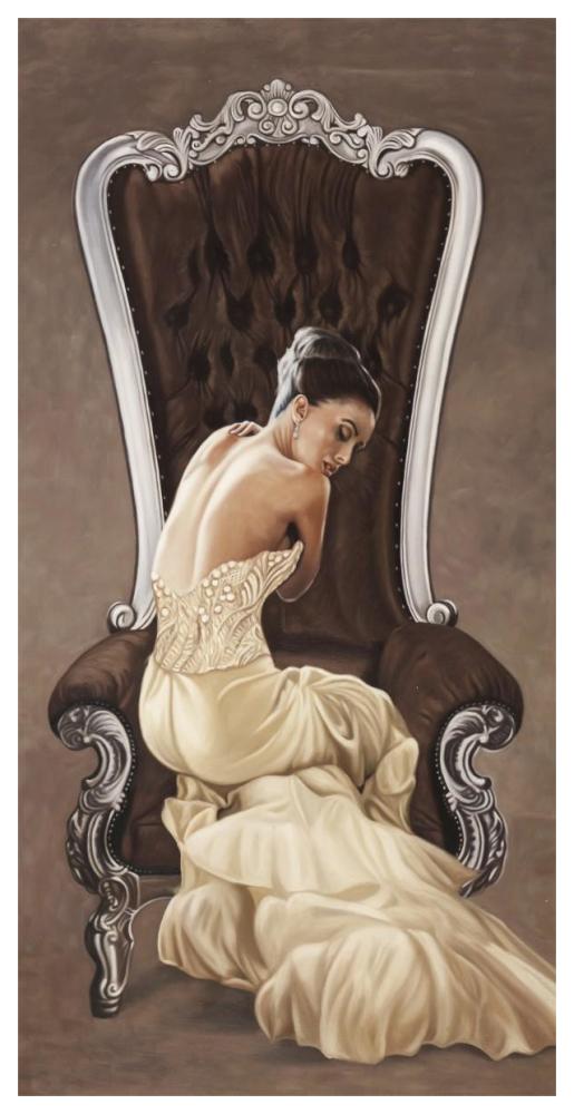 Beautiful Queen I-Paper Art-32"x62"