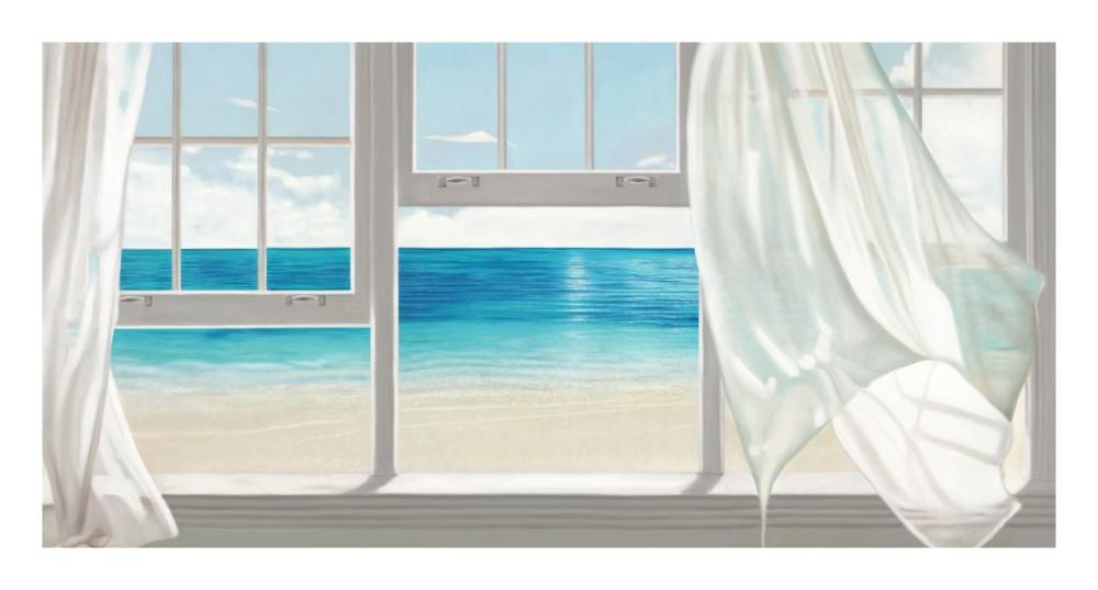 Emerald Seascape-Paper Art-26"x14"