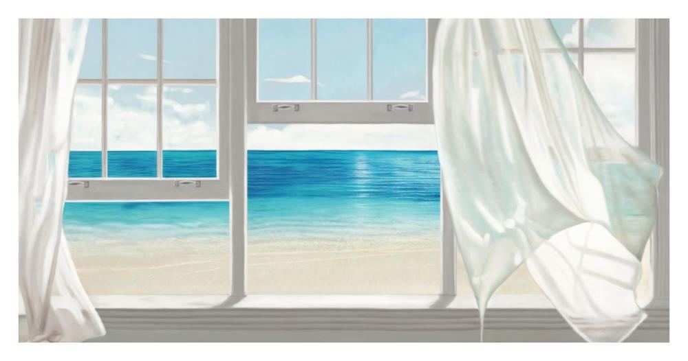 Emerald Seascape-Paper Art-38"x20"