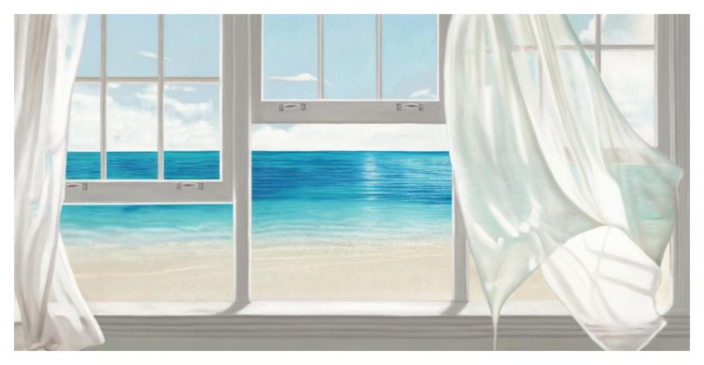 Emerald Seascape-Paper Art-50"x26"