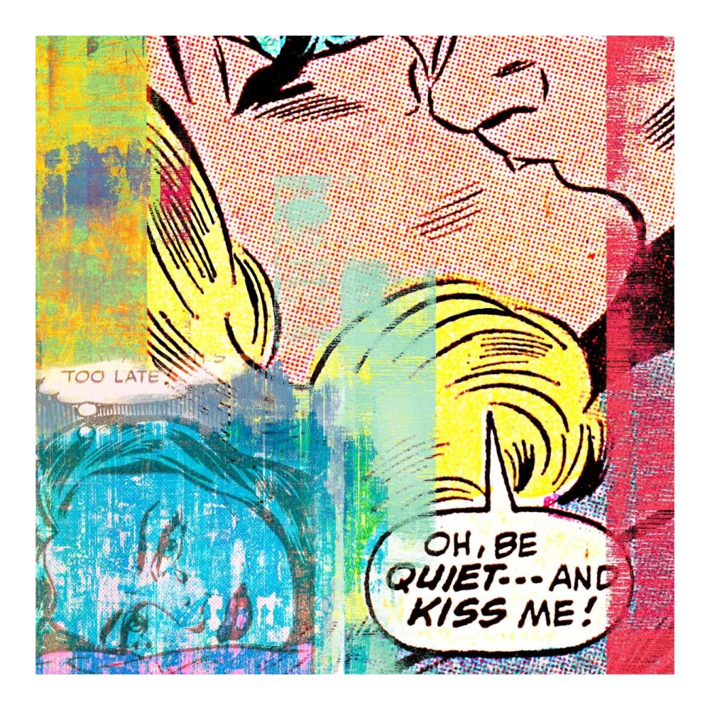 Be Quiet...and Kiss Me!-Paper Art-20"x20"