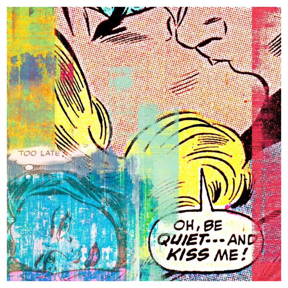 Be Quiet...and Kiss Me!-Paper Art-42"x42"