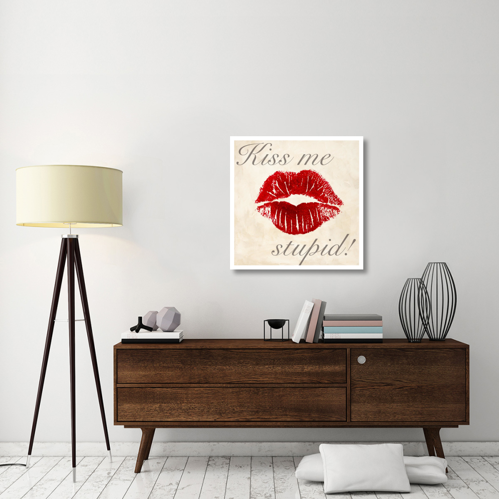 Kiss Me Stupid Number  1-Paper Art-32&quotx32"