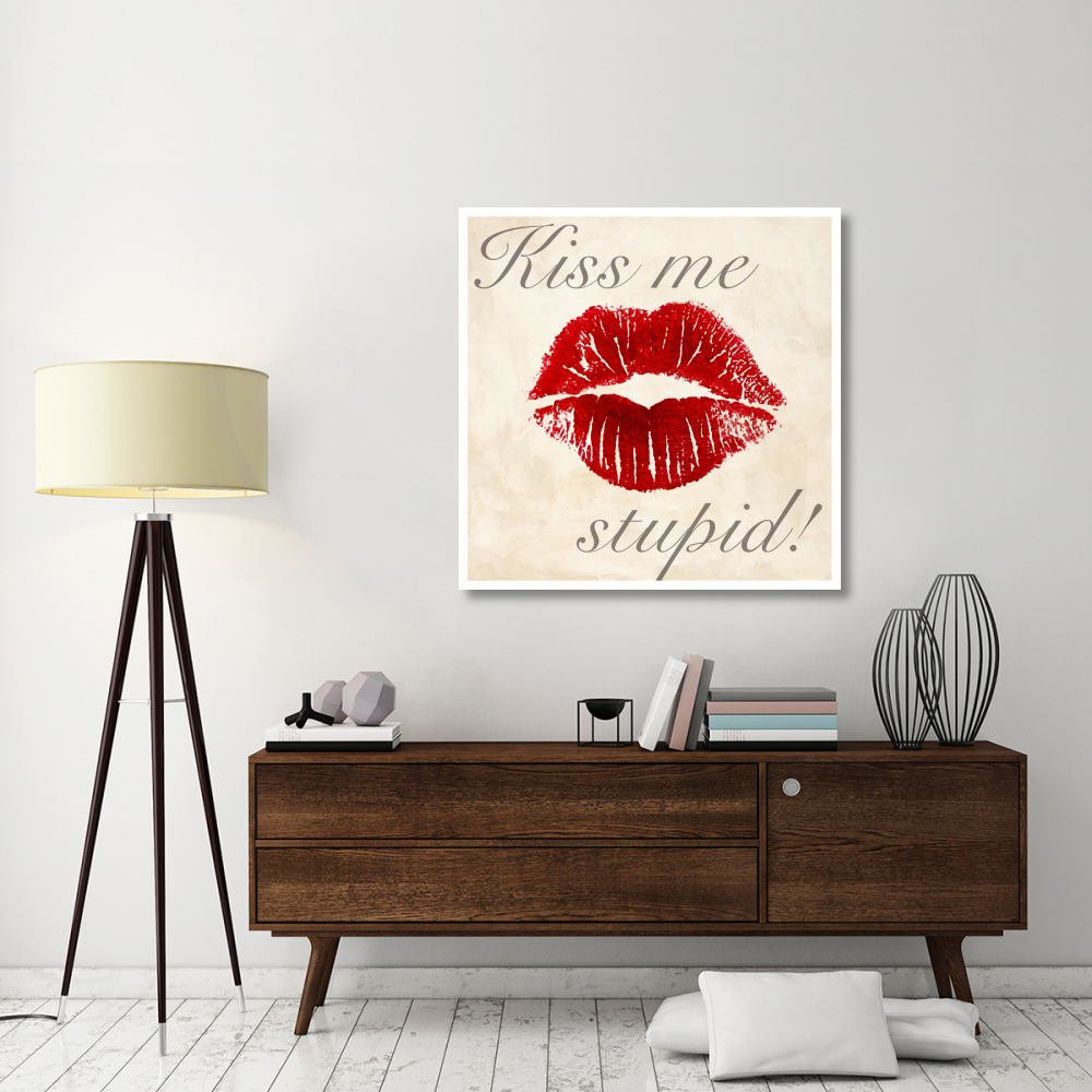 Kiss Me Stupid Number  1-Paper Art-42&quotx42"