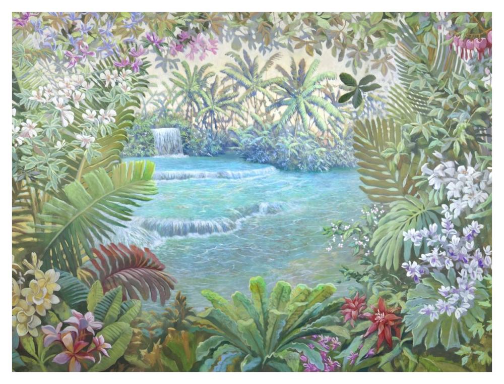 Cascata tropicale (detail)-Paper Art-42"x32"